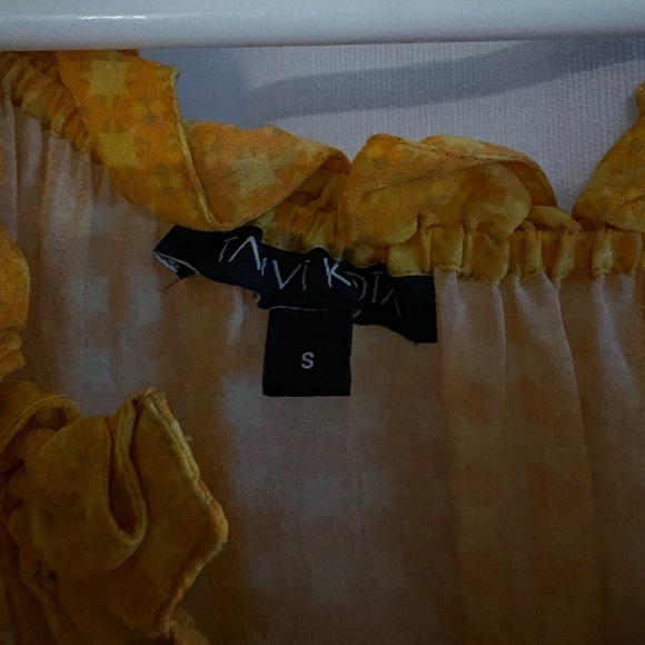 Anthropologie Tanvi Kedia Blushed Spectrum Sunset  Beaded Peasant Dress - Picture 3 of 4